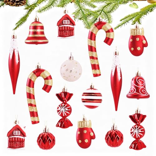 Weihnachtskugel, 16er Set Süßigkeiten Weihnachtsbaumdekorationen,...