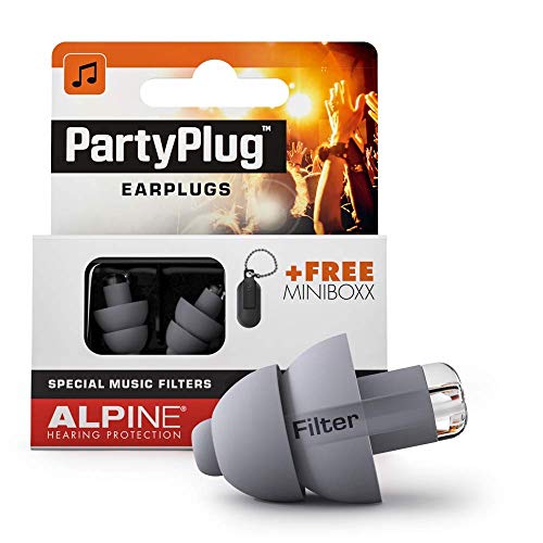 Alpine PartyPlug Oordoppen voor feesten, muziek, festivals, disco en concerten - Voorkomt gehoorschade - Hoge muziekkwaliteit + sleutelhanger - Hypoallergeen materiaal - Herbruikbaar - Zilver
