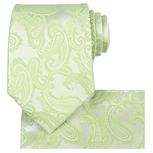 Image of KissTies Mens Paisley Tie And Pocket Square Necktie Sets