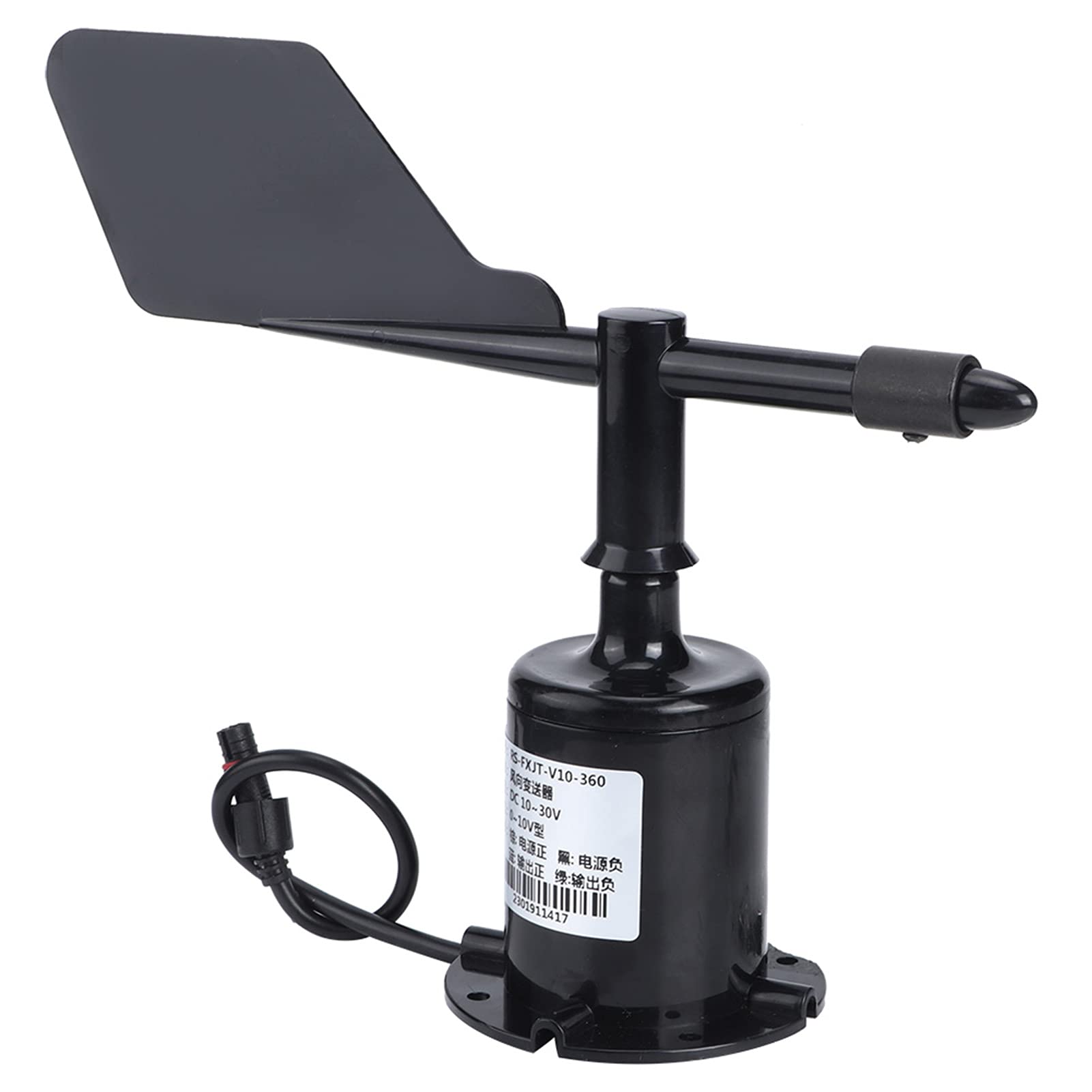Sensore del Ventos MUNEFE, sensore di direzione del Ventos a 360 gradi, strumenti anemometrici della velocità del Ventos per condizioni meteorologiche ambientali (Coppia di cavi plug-in 0-10V (360°)