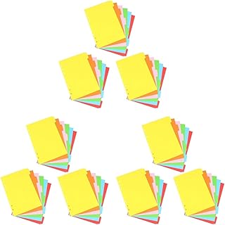 54 Peças Separador De Página Pastas De Papel Pastas De Cores Papel Colorido A5 Divisórias De Plástico Etiquetas Classificadas Divisórias De Arquivo De Papel Divisórias De Guias