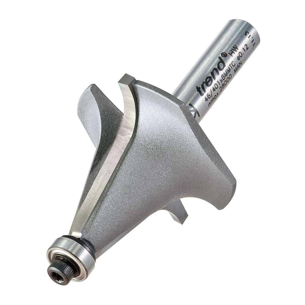 Trend frez spiralny down-cut z łożyskiem, trzpień 1/2", Ø12,7 mm | Do czystego frezowania w dół, prowadzenie na łożyskach, pełny węglik wolframu; S55/5LHX1/2STC