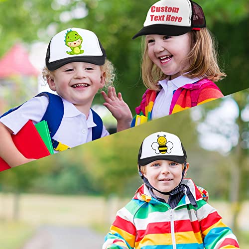 Image of Handepo 12 Pack Trucker Hat for Kids Summer Polyester Mesh Cap Adjustable Sublimation Blank Hats Baseball Caps for Outdoor