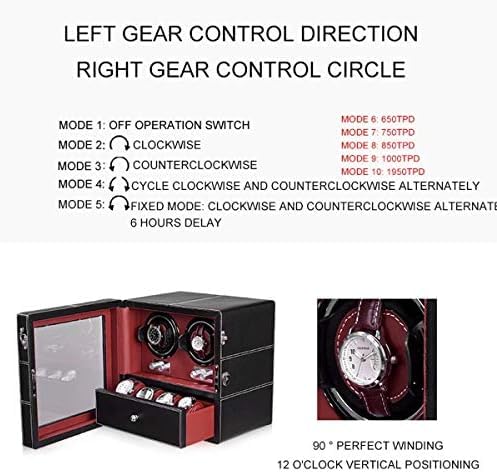 FENOKD Mechanical Watch Shaker Automatic Watch Winder for Mechanical Watch PU Leather Watch Storage Box with Storage Drawer, Adjustable Pillow, Multi-epitope