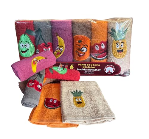 Paños de cocina | Paños de cocina 100% algodon | Trapos cocina algodon rizo | Trapo de calidad absorbente y resistente | paños de cocina prácticos y reutilizables | fabricado en España 50x50cm |