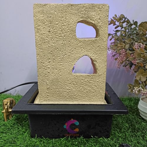 Image of Decorative Water Fountain for Home Decor, Office, Indoor & Outdoor, Garden, Puja Room, Vaastu, Reception, Spa, Gifting. (Yellow Ganesh Jr UR-052)