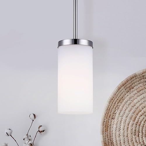 Miniatura 3 de CANARM IPL578A01BN River Single Pendant Light Níquel cepillado con vidrio de ópalo plano