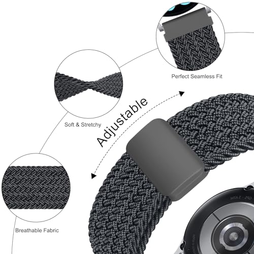 Image of Tobfit Soft Magnet Nylon Watch Strap Compatible for Samsung Galaxy Watch 4 /4 Classic (Watch Not Included), 20mm Smartwatch Nylon Single Loop Woven Band Straps for Men & Women