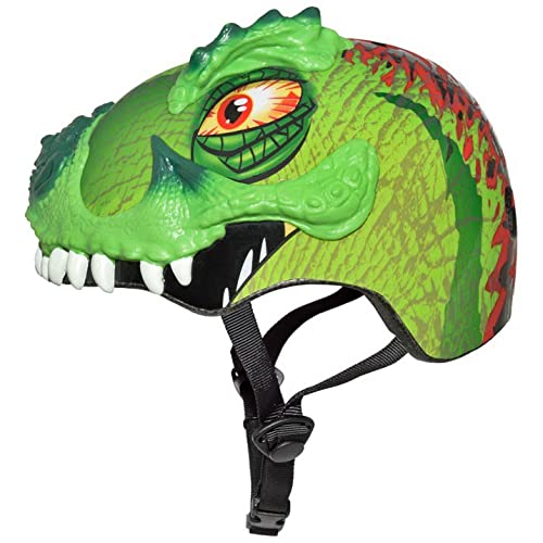 Raskullz C-Preme T-Rex Awesome Dinosaur Fit System Child Helmet, 50-54 cm Size, Green