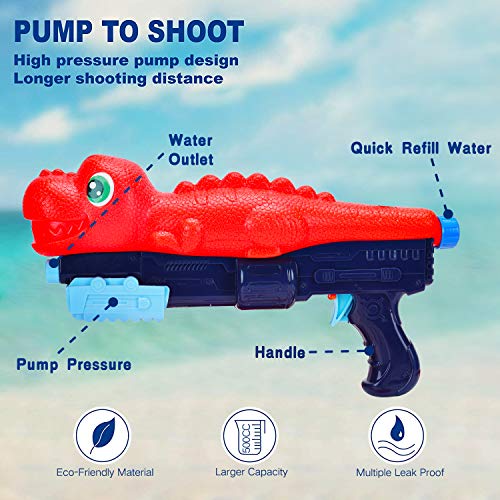 2 Pack Water Gun for Kids, Squirt Guns Water Soaker Blaster Toys Dinosaur Crocodile Gift for Boys Girls Children, Summer Swimming Pool Beach Backyard Yard Outdoor Games Outside Water Pistol Toys