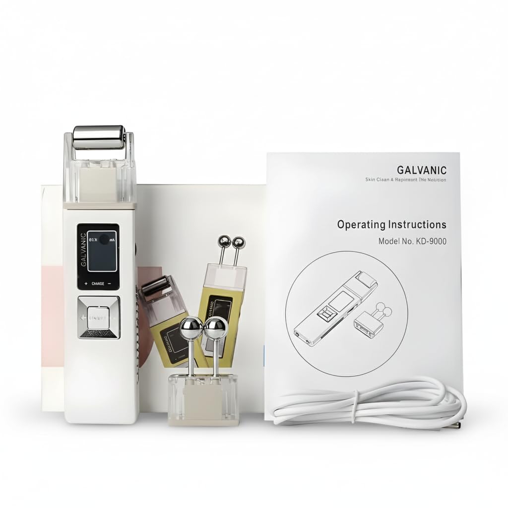 abgrow portable galvanic ion machine for face skin - beauty device for home, spa