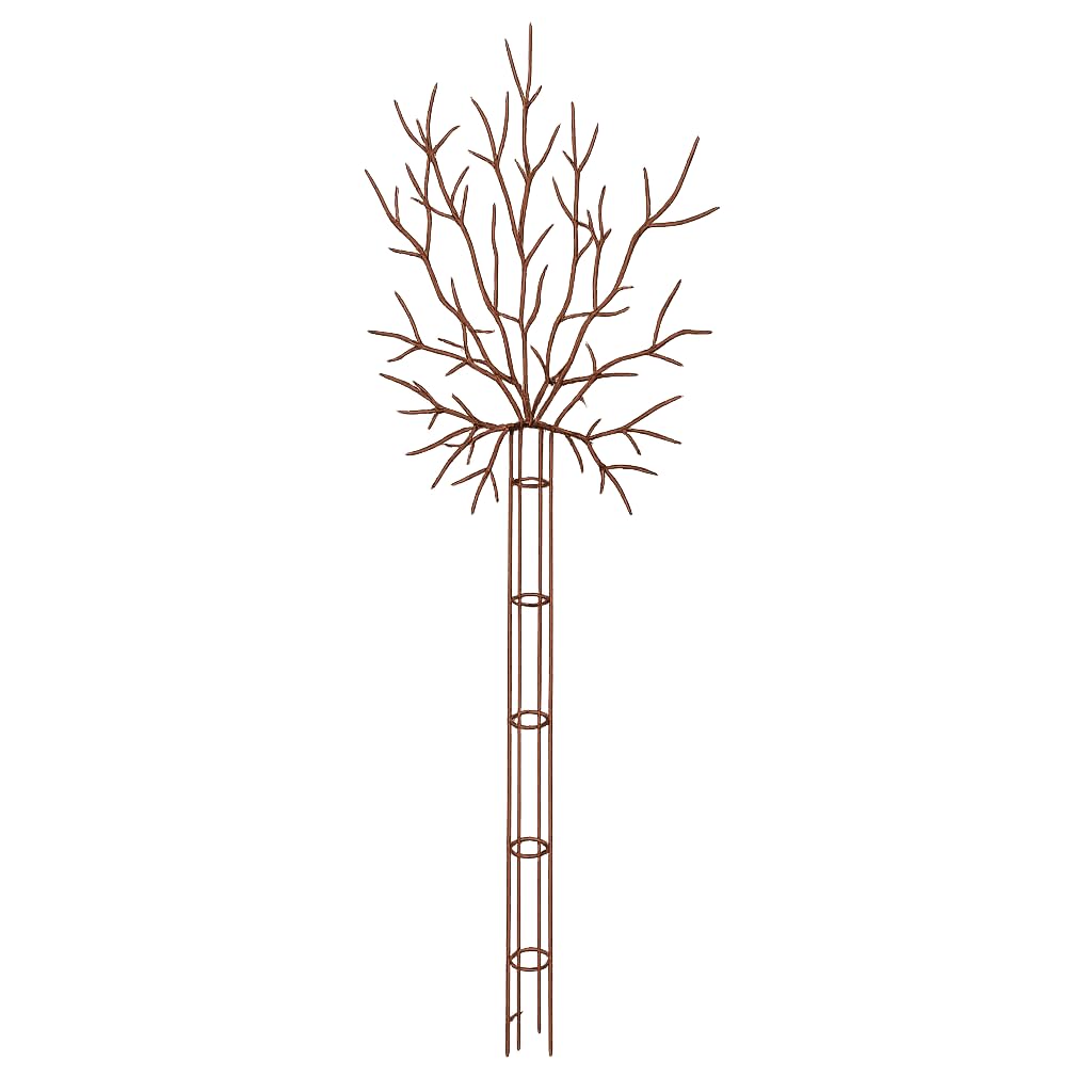 Rankturm aus Eisen Edelrost 215 cm – Rankhilfe Baumform für Clematis & Rosen – Metall Rankobelisk Garten – Gartendeko Rost