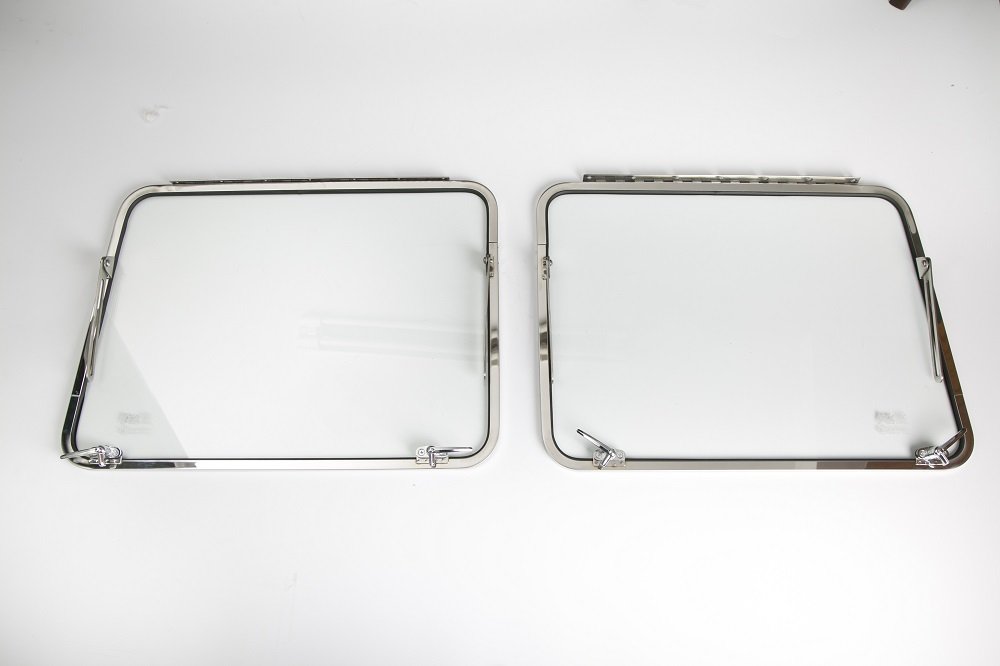 M-VDub Stainless Stee Front Safari Windows Kits Compatible with Type 2 Bus Splitscreen 1955-1967