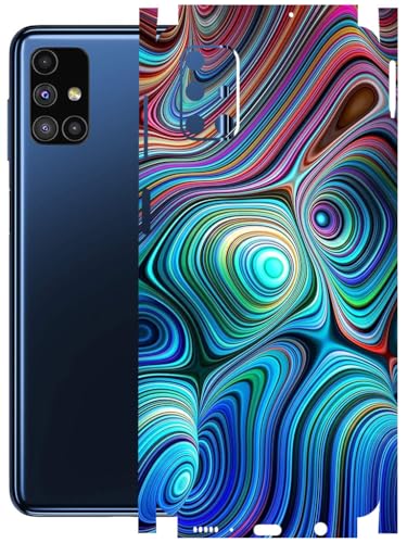 Image of AtOdds - Full Body Back Screen Guard Protector Film - Lamination Wrap Skin Sticker Compatible with Samsung Galaxy M51 | Scratchproof Matte Finish (Water Paint)