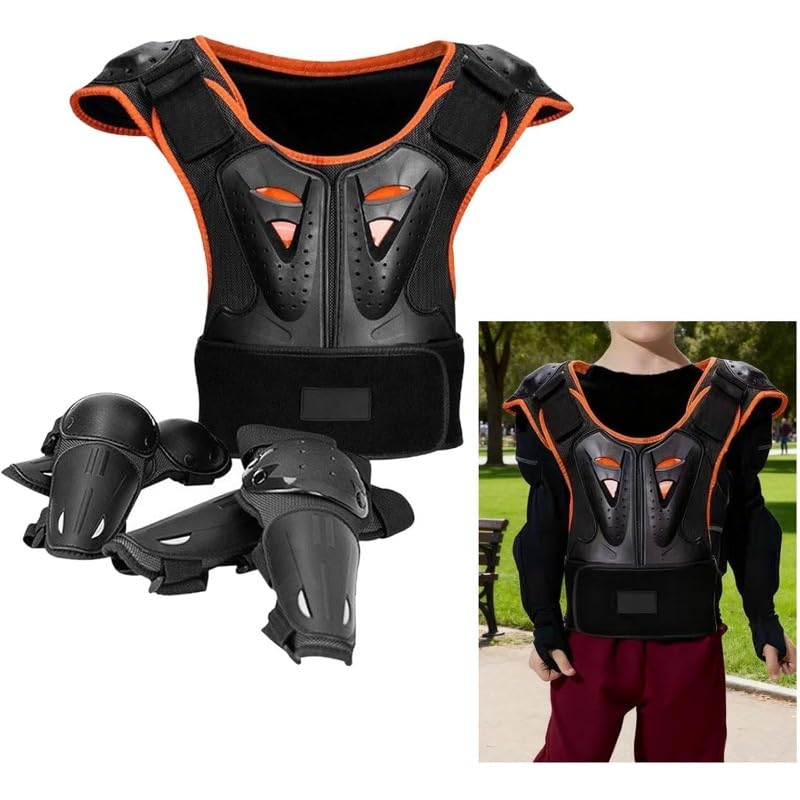 Traje de armadura para moto, rodilleras, protectores de pecho, columna vertebral, equipo de protección para montar en bicicleta