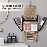 BAGSMART Toiletry Bag, Travel Toiletry Bag for Women, Water-resistant Cosmetic Makeup Bag, Large Capacity Door Room Essentials Travel Organizer for Full Sized Toiletries and Cosmetics, Black - Image 3