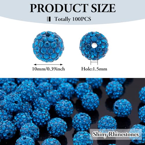 Perles en argile polymère et strass bleu Beadthoven pour création bijoux DIY
