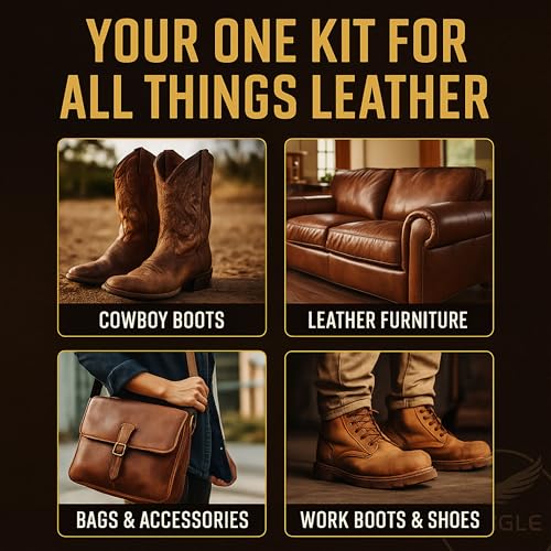 Leather Boot Care Kit – Mink Oil, Saddle Soap for Leather, Applicators & Cloth – Leather Care Kit, Boot Leather Care Kit, Leather Shoe Care Kit for Cowboy Boots, Work Boots, Shoes, and Tack4