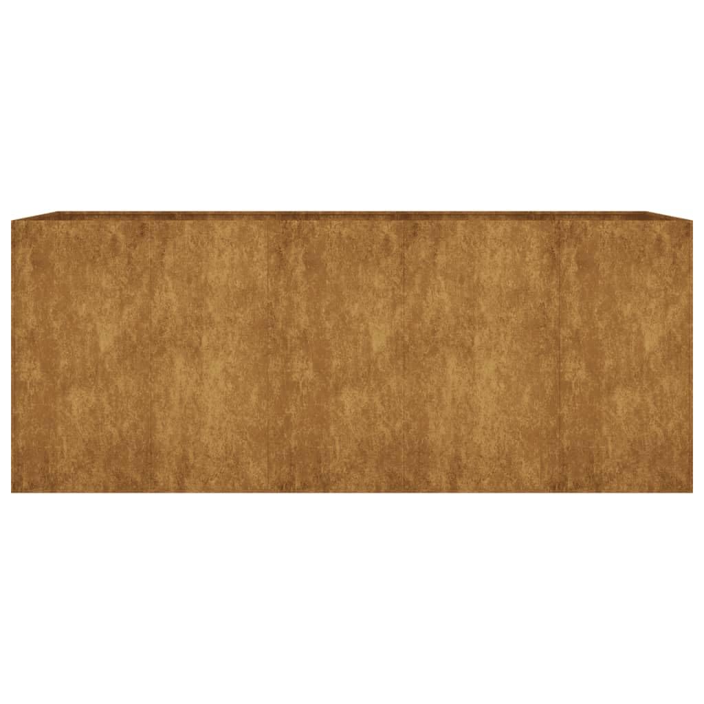 Jardinera elevada de jardín de acero Corten 200 x 80 x 80 cm, cama de cultivo con diseño de fondo abierto para drenaje, ideal para plantas, verduras y hierbas aromáticas,