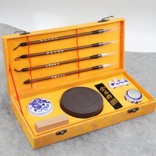 OAK Ensemble de Calligraphie Chinoise, Matériaux Naturels Pinceau Chinois, Kit de Pinceaux pour...