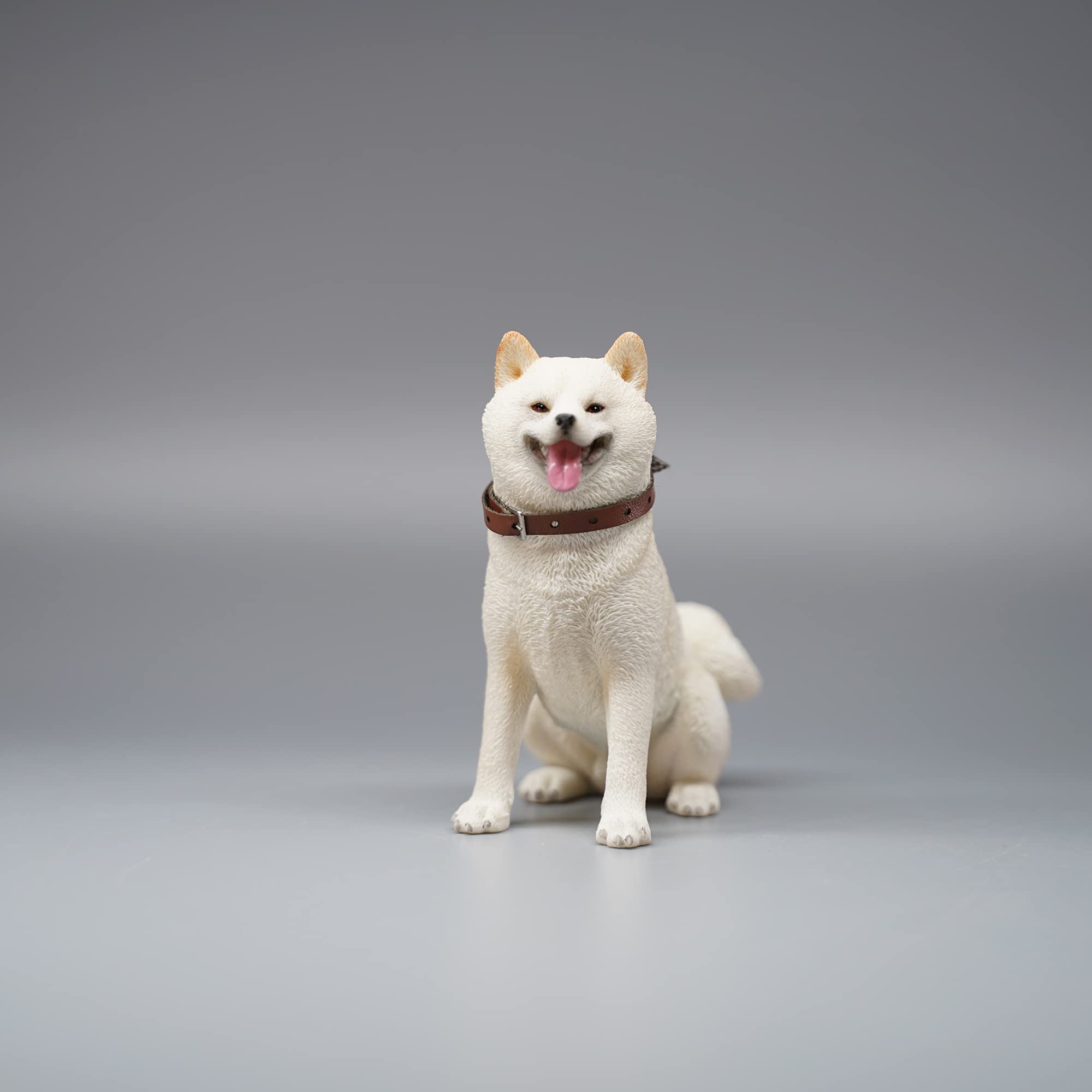 Amazon.co.jp: JXK お座り白柴 置物 キュートな顔 レジン製