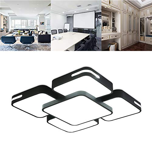 Preisvergleich Produktbild Aufun LED Deckenleuchte Moderne Design 48W Kaltweiß Deckenlampe Schwarz Kreative Energiesparlampe Beleuchtung Flur Wohnzimmer Schlafzimmer (48W Kaltweiß,Schwarz)