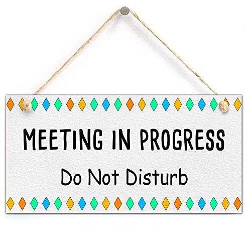 zhongfei Meeting in Progress Do Not Disturb Do not Knock Meeting in Progress Sign Office Door Sign Business Sign (5 'X 10')