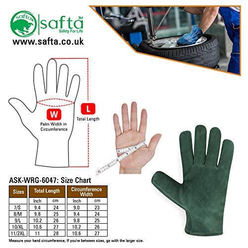 SAFTA Water Proof Work Gloves, Cow Grain leather top Split Leather Cuff, Water Proof Gardening Gloves, perfect for Engineering - Image 5