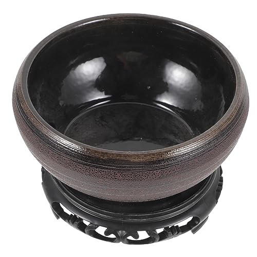 FUNOMOCYA Vaso Idroponico in Ceramica Vasi Per Narcisi Vasi Per Ninfee Con Base in Legno Contenitore Per Fiori Idroponici Ciotola Per Piantare Narcisi e Ninfee Per Giardino e Balcone Facile