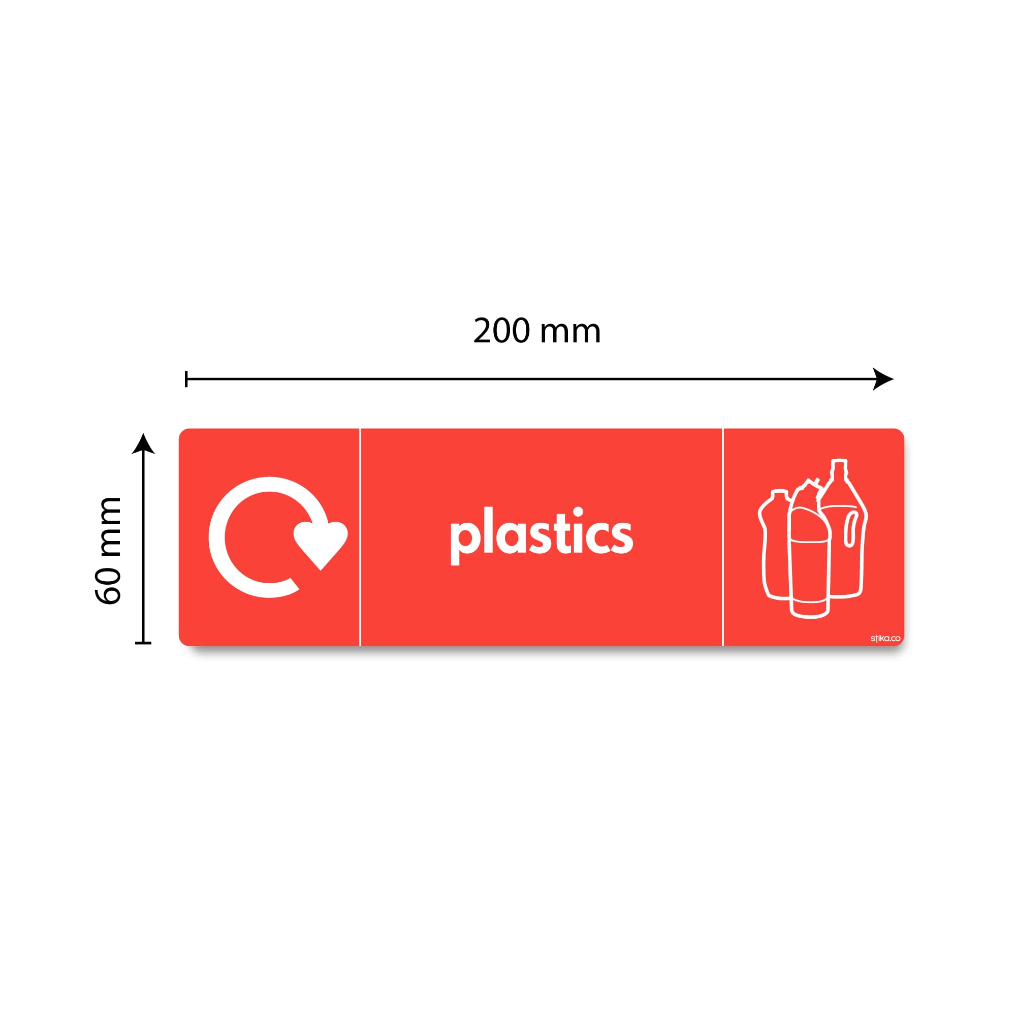 Recycling-Aufkleber 'gemischte Recyclingabfälle' – Laminiert, Selbstklebend, 200x60 Mm – 2 Stück, Wetterfest