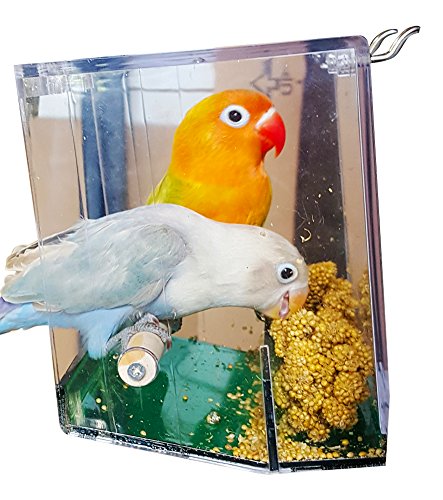 Birds LOVE Bird Feeder Seed Catcher Tray Hanging Cup Food Dish for Cage