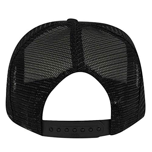 OTTO Cap Youth 5 Panel High Crown Mesh Back Trucker Hat Polyester Foam Front Black3