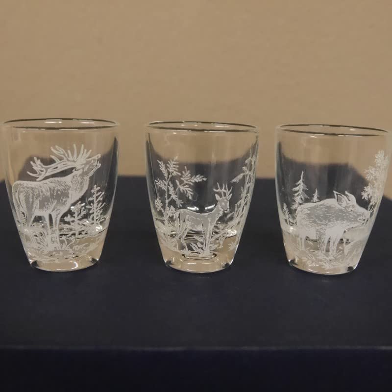 GTK - Geweihe & Trophäen KRUMHOLZ - Lot de 7 verres à liqueur avec carafe - Décoration de chasse - Dans un carton cadeau