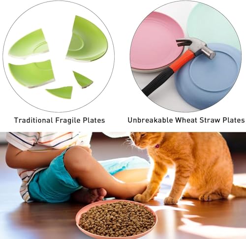 10 Stück Katzennapf,Katzenschüssel,Katzennapf Flach,Fressnapf Katze Futternapf,Runden Katzenteller,Fressnapf Katze,Bunt Katzenfutter Napfset,Cat Plate für Kätzchen und kurzbeinige Katzen – Bild 5