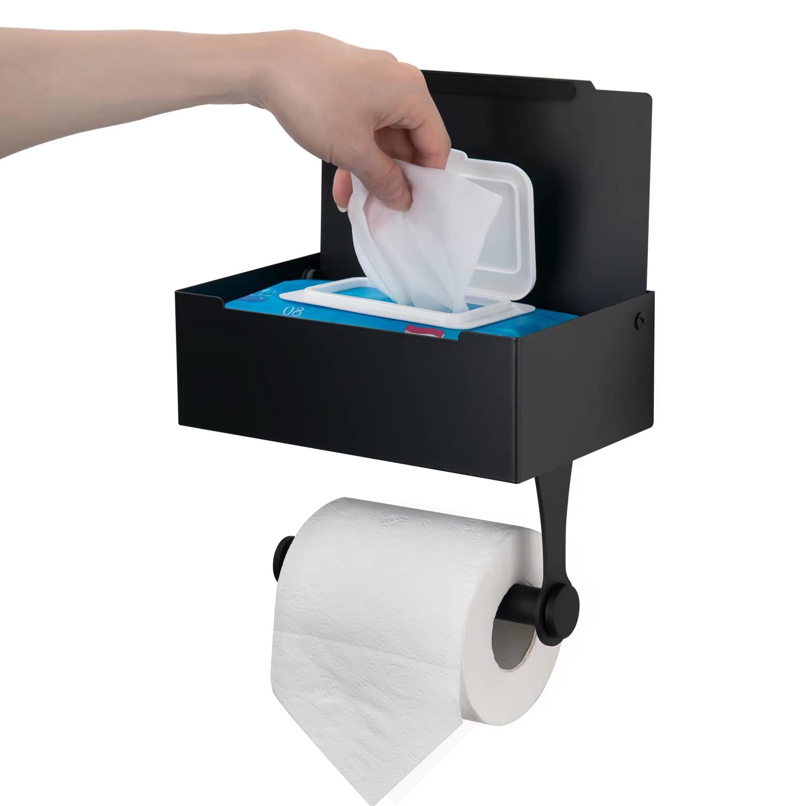 Toilet Paper Holder with Flushable Wipes Dispenser