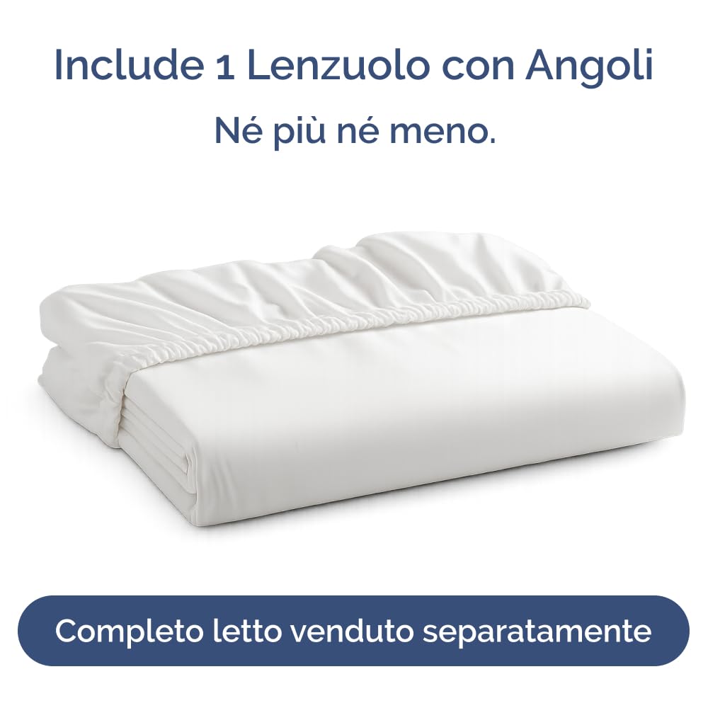 Lenzuolo con angoli 100x200 Bianco, profondità 30 cm - Lussuoso lenzuolo con angoli - Per materassi fino a 30 cm (12") di altezza - Morbido, senza pieghe e traspirante - 100x200 - singola
