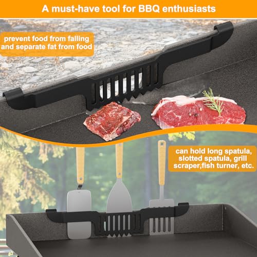 Zhsx YZM-B Grease Gate Spatula Holder For Blackstone Griddle,11.8 Inch Magnetic Design Stainless Steel Grease Trap Grill Food Mesh Screen Block Hold Rack Griddle Accessories thumb #2