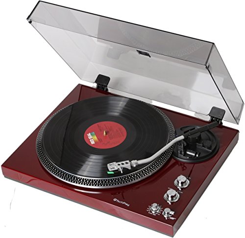 TechPlay TCP4530 Analog Turntable with Built-in Phono Pre-Amplifier, by-Pass Selector, Auto-Return, Aluminum Platter and Direct PC Link, with Audio-Technica's AT3600L Cartridge (Piano Cherry)