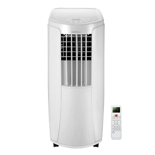 Daitsu 3NDA0088 Aire Acondicionado Portátil con Bomba de Calor APD-12HK, potencia 3027 kcal/h, Nuevo Refrigerante R32, Área de Aplicación: 22 m², Clase Energética A-A+
