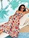GRACE KARIN Summer Dresses for Women 2026 Vacation,Smocked Floral Maxi Dresses,Boho Beach Long Sundress Navy Brown XXL