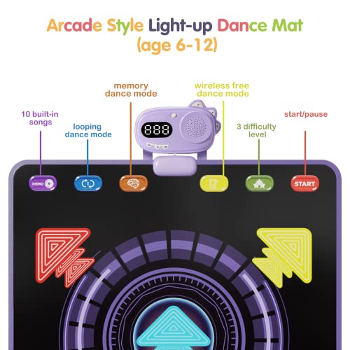 Joyjoz Dance Mat With Detachable Wireless Connect Music Player, Dance Toys Gifts For 6 7 8 9 10 11 12 Years Old Kids, Light-Up Dance Pad For Birthday Xmas Gifts #TOP2