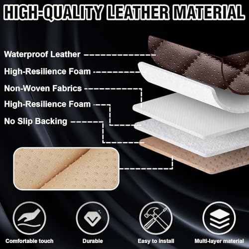 Image of Terrain Seat Covers Custom Fit for GMC Terrain 2010-2026, Waterproof Nappa Leather Car Seat Cover, Comfortable and Anti-Slip Front Seat Covers(2 Seats /Brown Coffee)