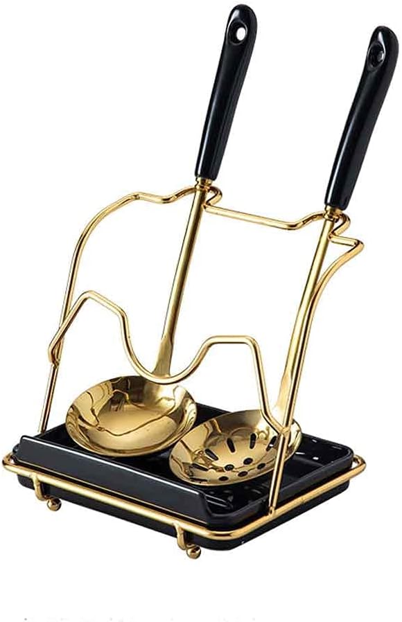 Kitchen Pot Cover Rack Organizer Pot Lid Shelf Cooking Storage Spoon Spatula Ladle Holder Cookbook Stand Ho Accessories (Color : Style A Black) (Style B Black)