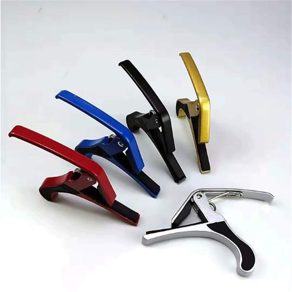 Capotasto per chitarra Accessori per chitarra Capotasto per chitarra a mano Clip di trasposizione per chitarra in lega di alluminio per una facile trasposizione (Color : Black, Size : One Size) (Blu
