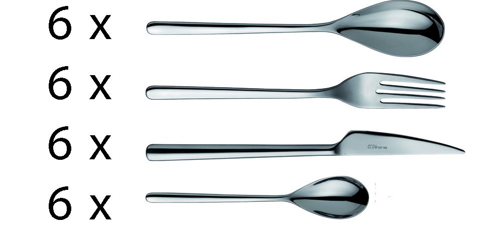 Bugatti Sintesi - Set 24 piezas cubiertos de acero inox 18/10
