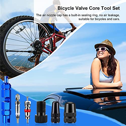 Set de Adaptadores de Núcleo de Válvula Francesa y Americana, Preciso, a Prueba de Fugas, Capuchón de Válvula para Bicicletas y Autos, Herramienta de Núcleo de Bicicleta de Aluminio, 26 Piezas para Ciclistas miniatura 2