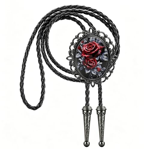 Image of Jeilwiy Bolo Tie for Men Western Cowboy Gothic Bolo Tie Necklace Halloween