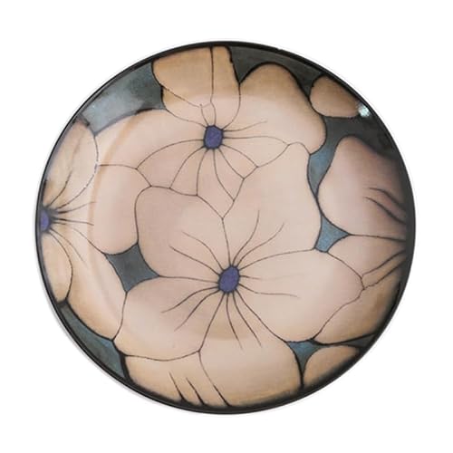 White Floral Enamel Serving Platter 8.1
