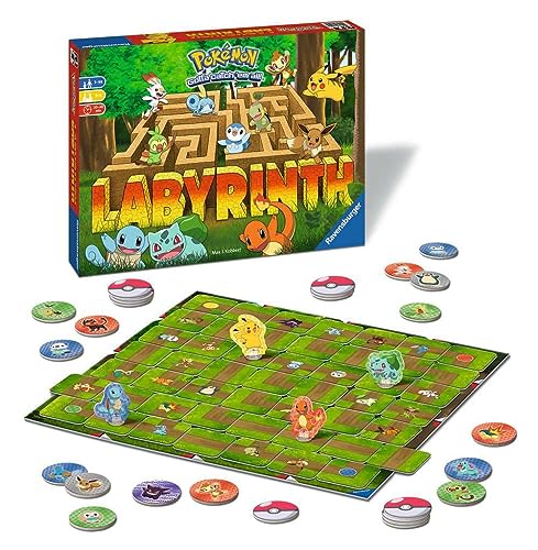 Image of Ravensburger Labyrinth Pokemon Board Game - A Strategic Maze Adventure for Family Nights & Pokemon Parties - Includes Pikachu, Bulbasaur, and More - Great Birthday Gift for Kids Ages 7 and Up