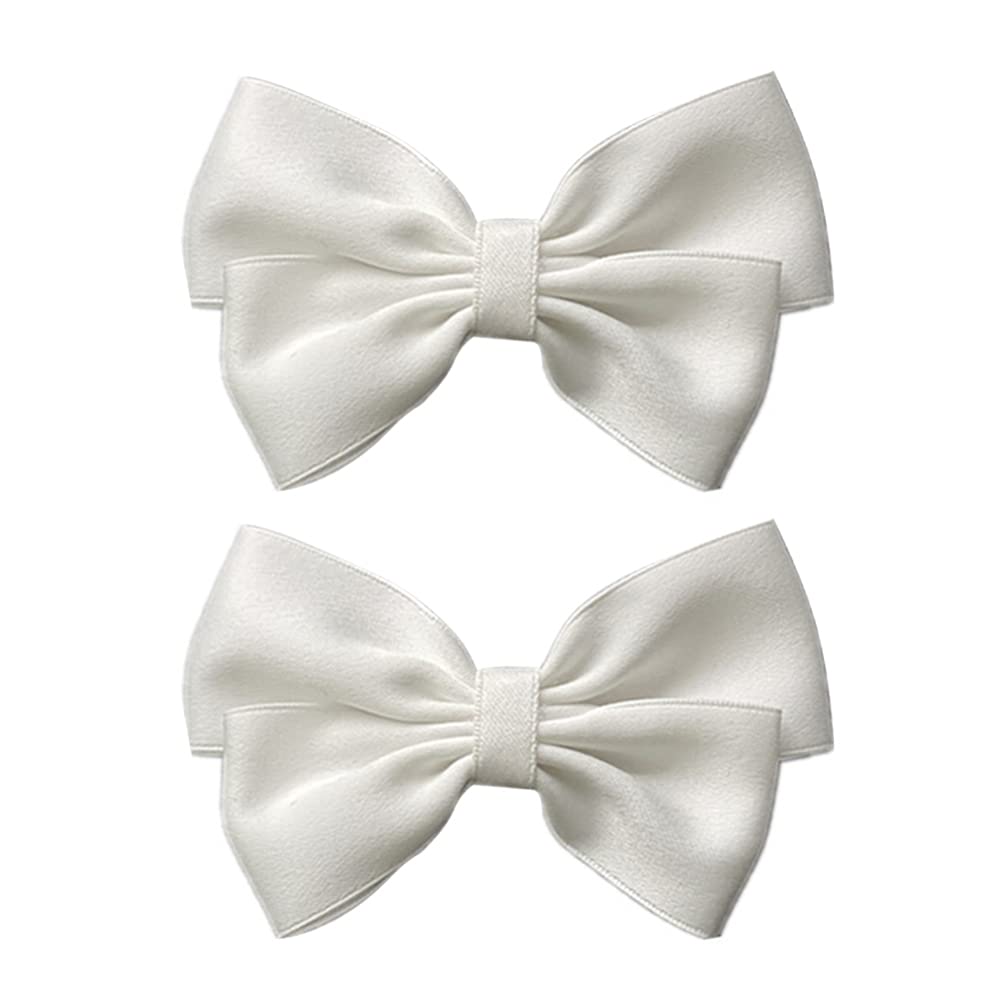 PRETYZOOM2pcs White Shoe Clips Ribbon Detachable Shoes Buckle Wedding Bridal Shoe Charms for DIY Crafts High Heel Shoes Decoration